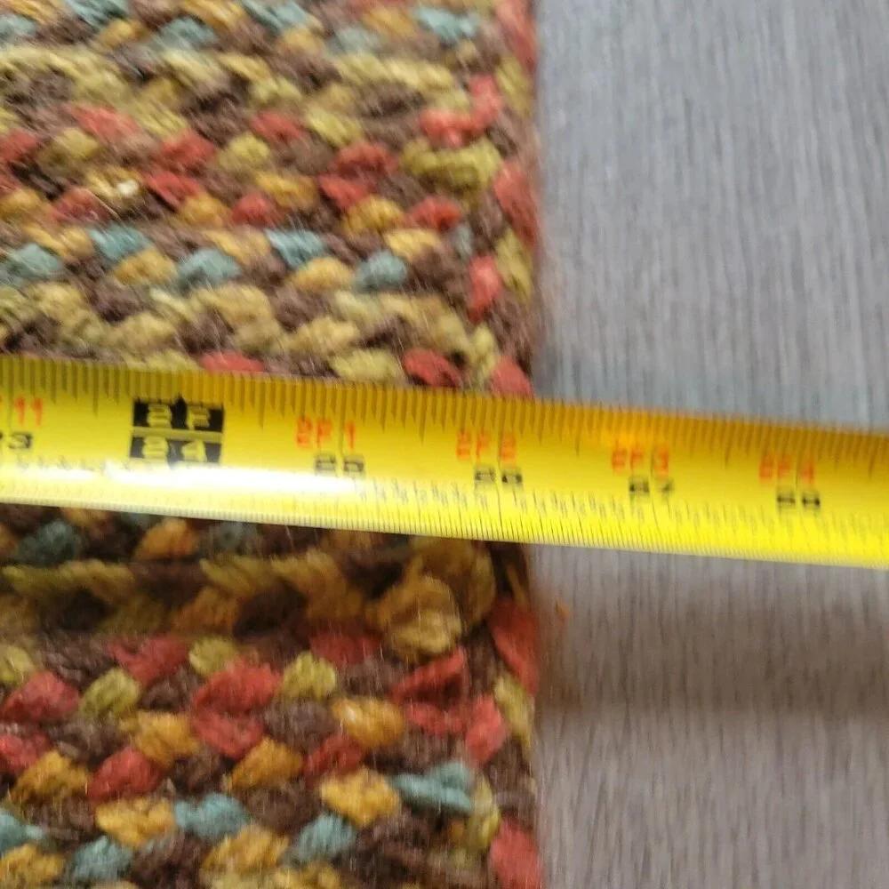 Hand Woven Woolen Wool Crochet Throw Rug Multi Color